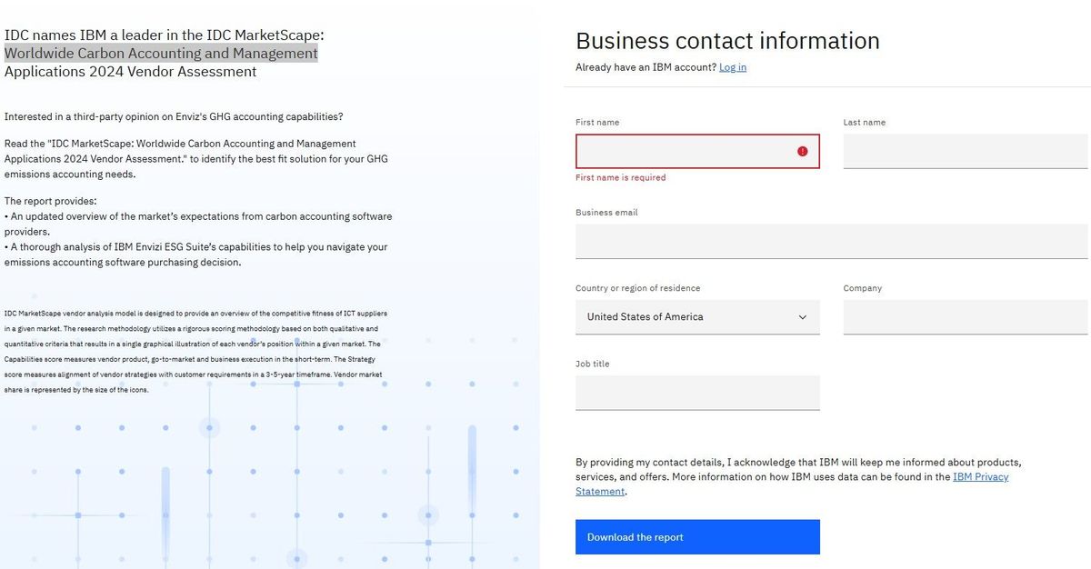 IBM named a Leader in the IDC MarketScape for carbon accounting software