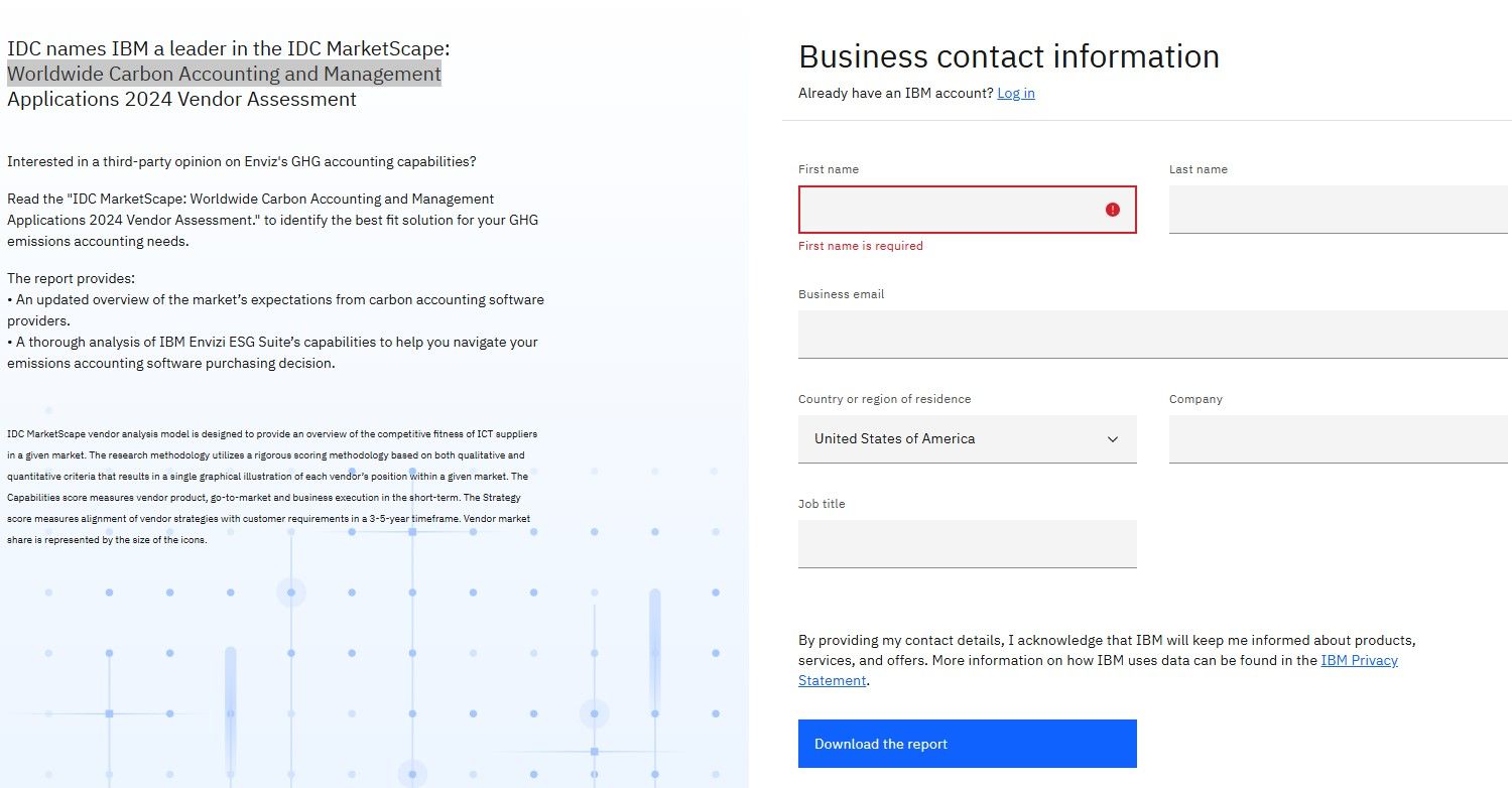 IBM named a Leader in the IDC MarketScape for carbon accounting software