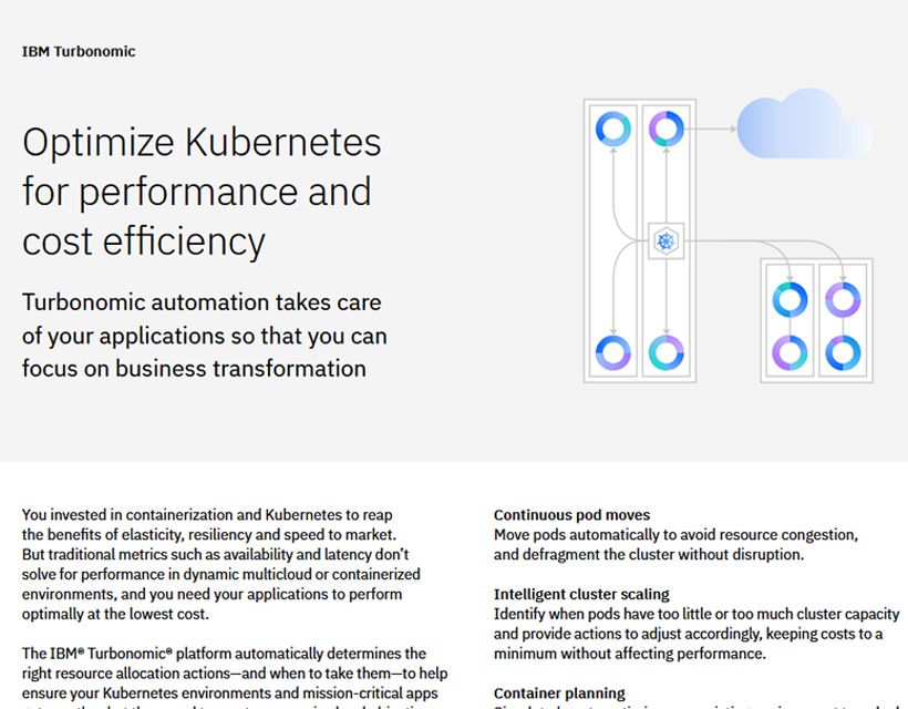 IBM Turbonomic Kubernetes optimization one-pager